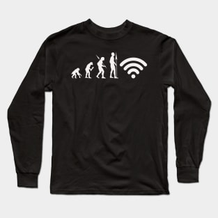 Wifi Evolution Internet Junkie Nerd Long Sleeve T-Shirt